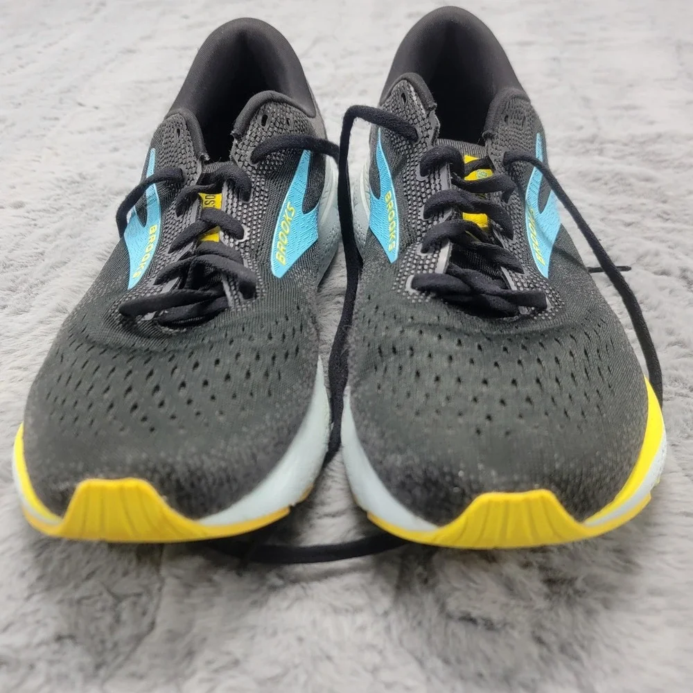 Brooks Ghost 16 Shoes Mens 10 Black Blue Yellow‎ Road Running Sneakers